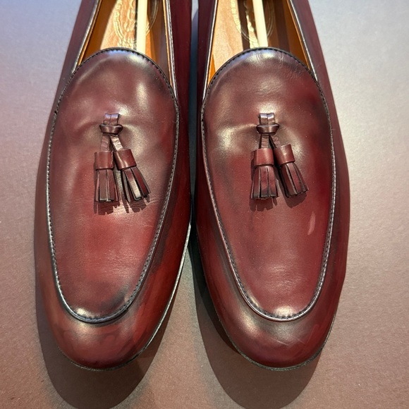 Tod's Burgundy Leather Loafers with Tassels - Picture 9 of 12